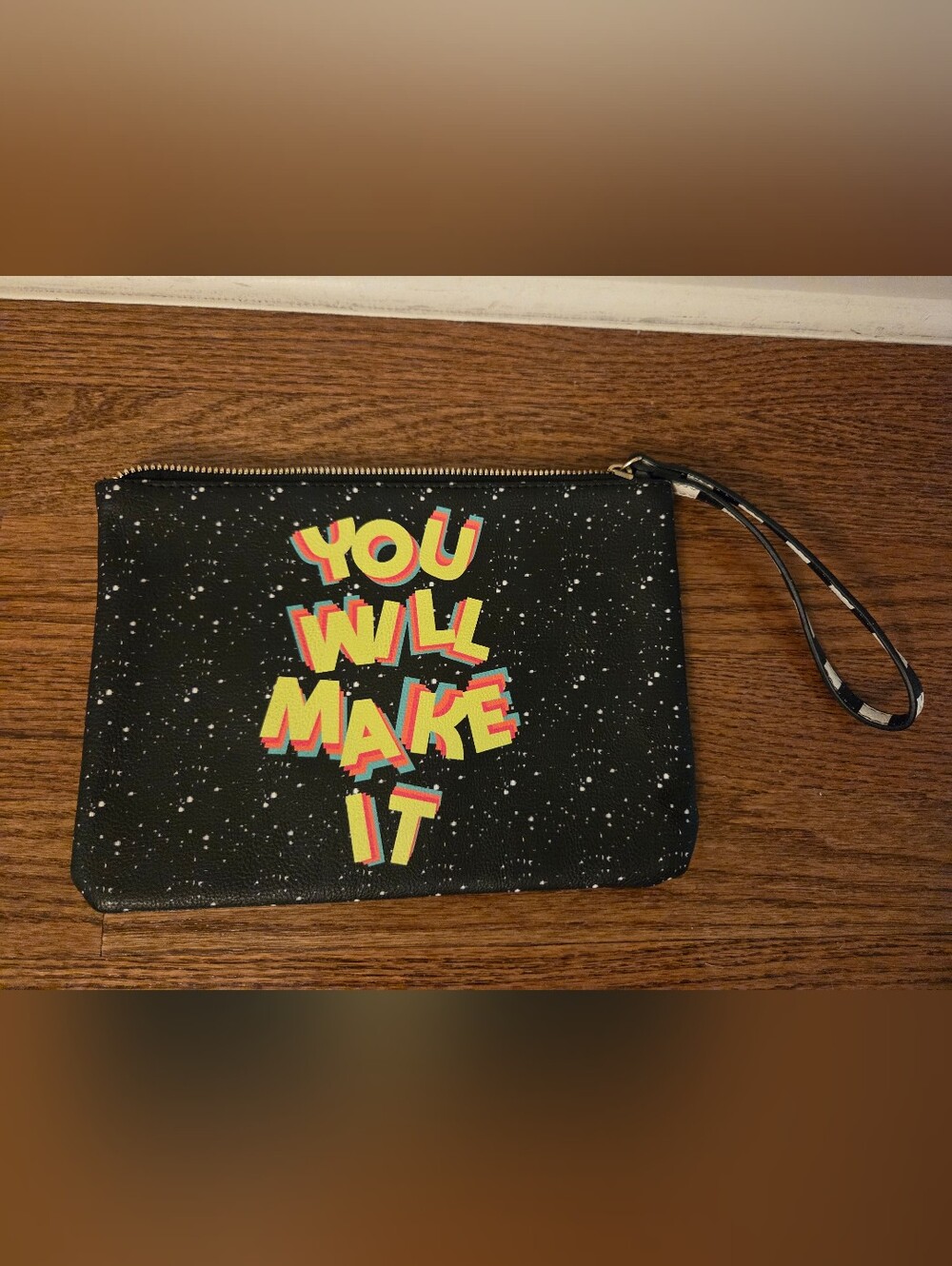 New Betsey Johnson 'You Will Make It' Graphic Wristlet Pouch